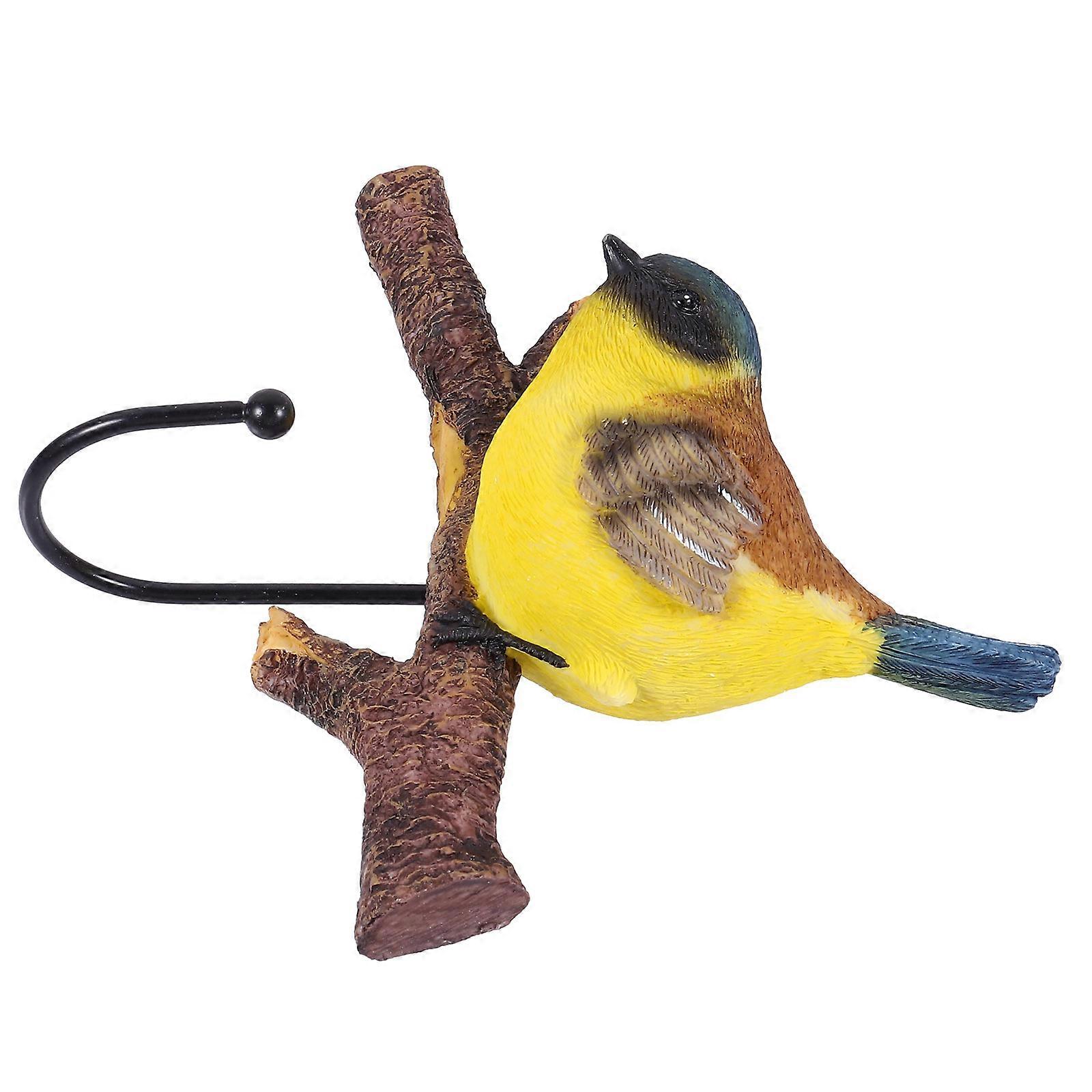 Decorative Hook Resin Bird on Branch Coat Hook for 3Pcs Wall Mounted