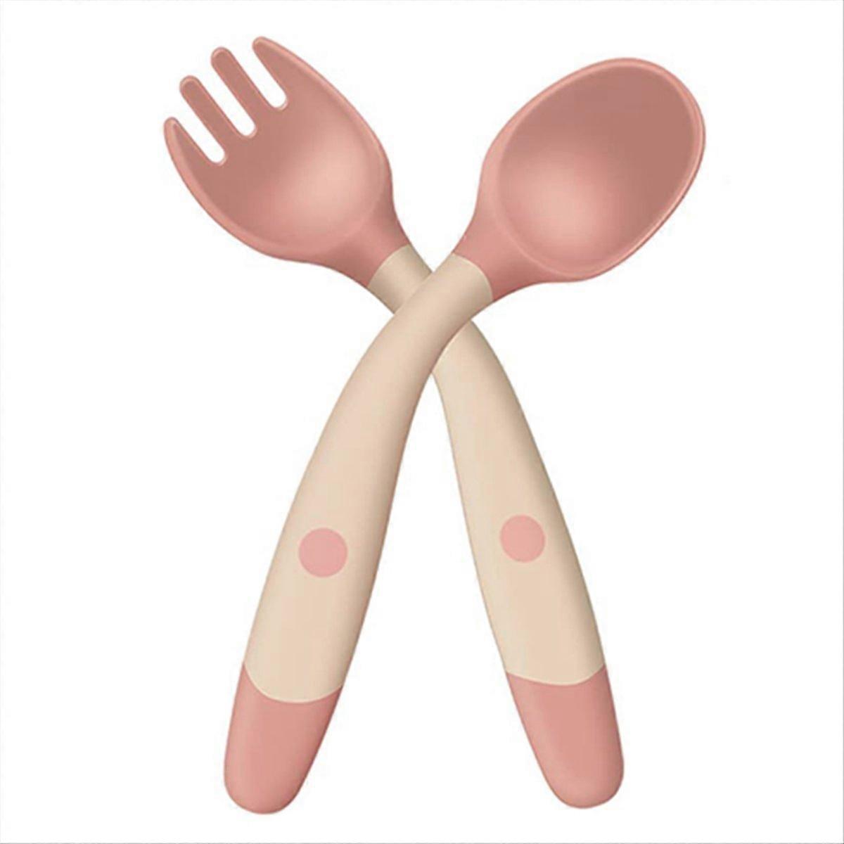 Toddler Tableware Baby Spoon and Fork Set Eating Training Tableware A
