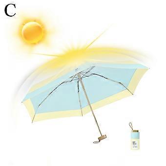 Kompakt reiseparaply Upf 50 UV-beskyttelse solblokkerende miniparaplyer for menn og kvinner P3e8