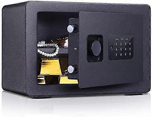 Small Home Safe with Electronic Keypad, Black Compact Cabinet for Valuables and Secure Code Access