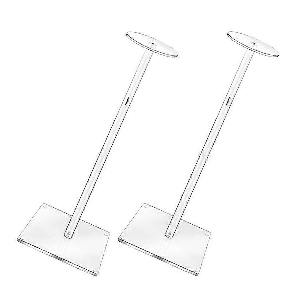 Acrylic Hat Stand for Display Adjustable Height 2Pcs Transparent Rack