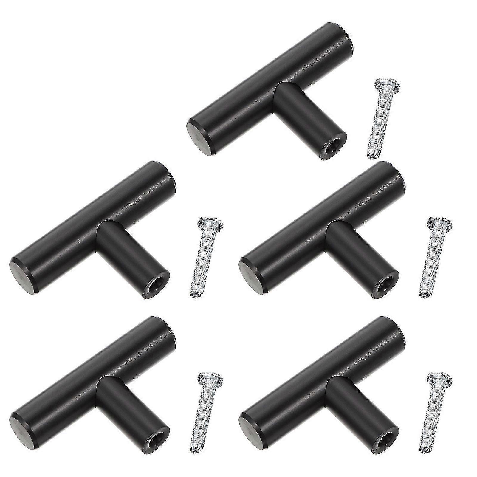 Pull Handles Single Hole T Bar Pull Knobs compatible with 20Pcs Black Cabinet Use