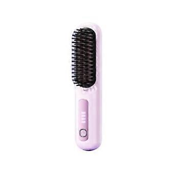 Brosse lissante sans fil Gobrush Pro, mini outil de coiffage chauffant rapide sans fil, coiffage sans effort (rose)