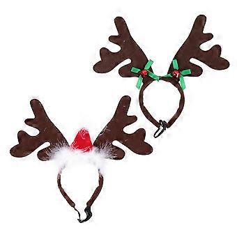 Cat Dog Decorative Headdress Xmas Decor for Pets 6Pcs