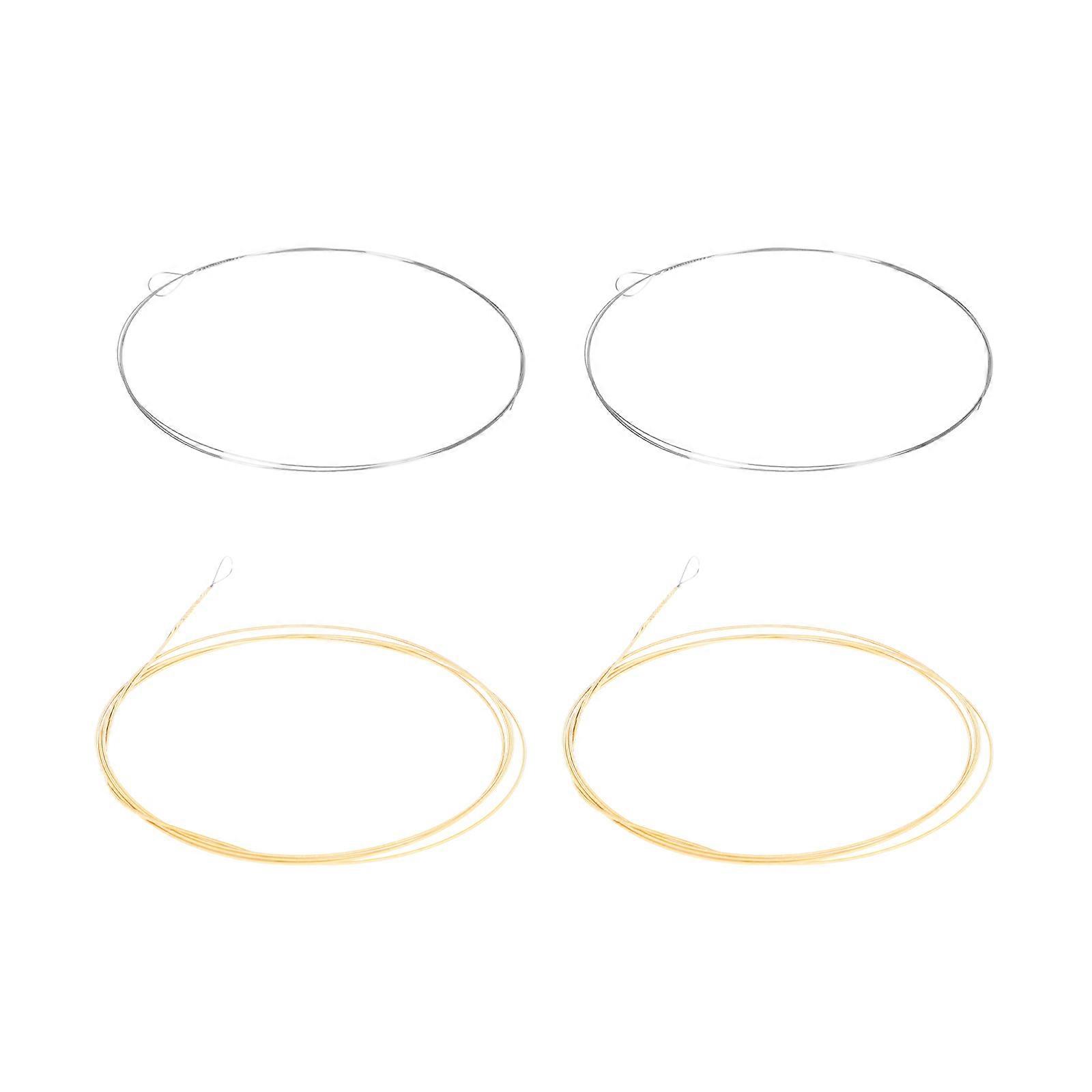 Banjo Strings Steel 4-String Banjo Strings Replacement 1Set Silver
