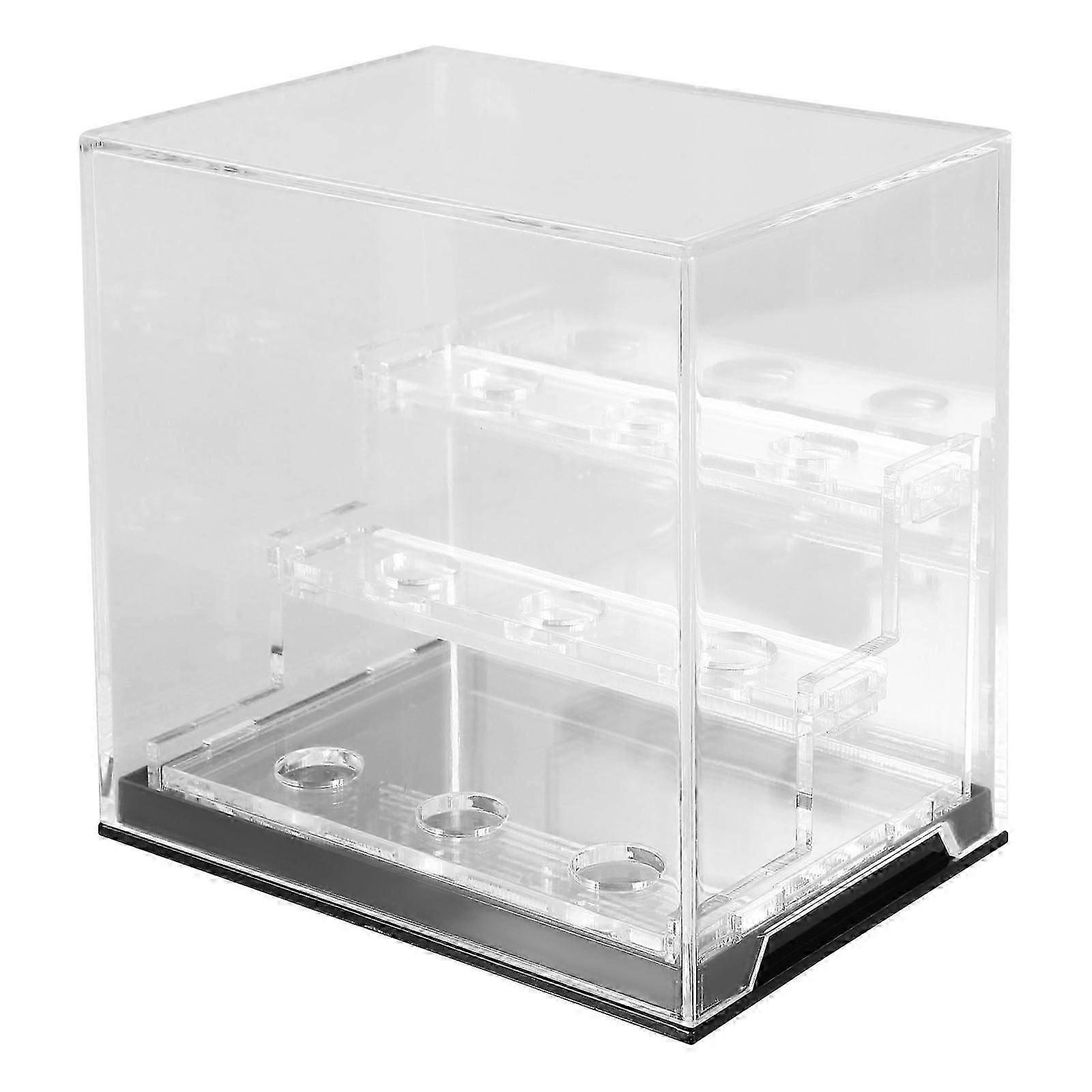 Black Acrylic Rock Display Case for Secure Storage Small Collections
