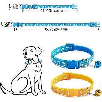 8 Collares para cachorros - Collares de parto ajustables con diseño de collar de gatito reflectante