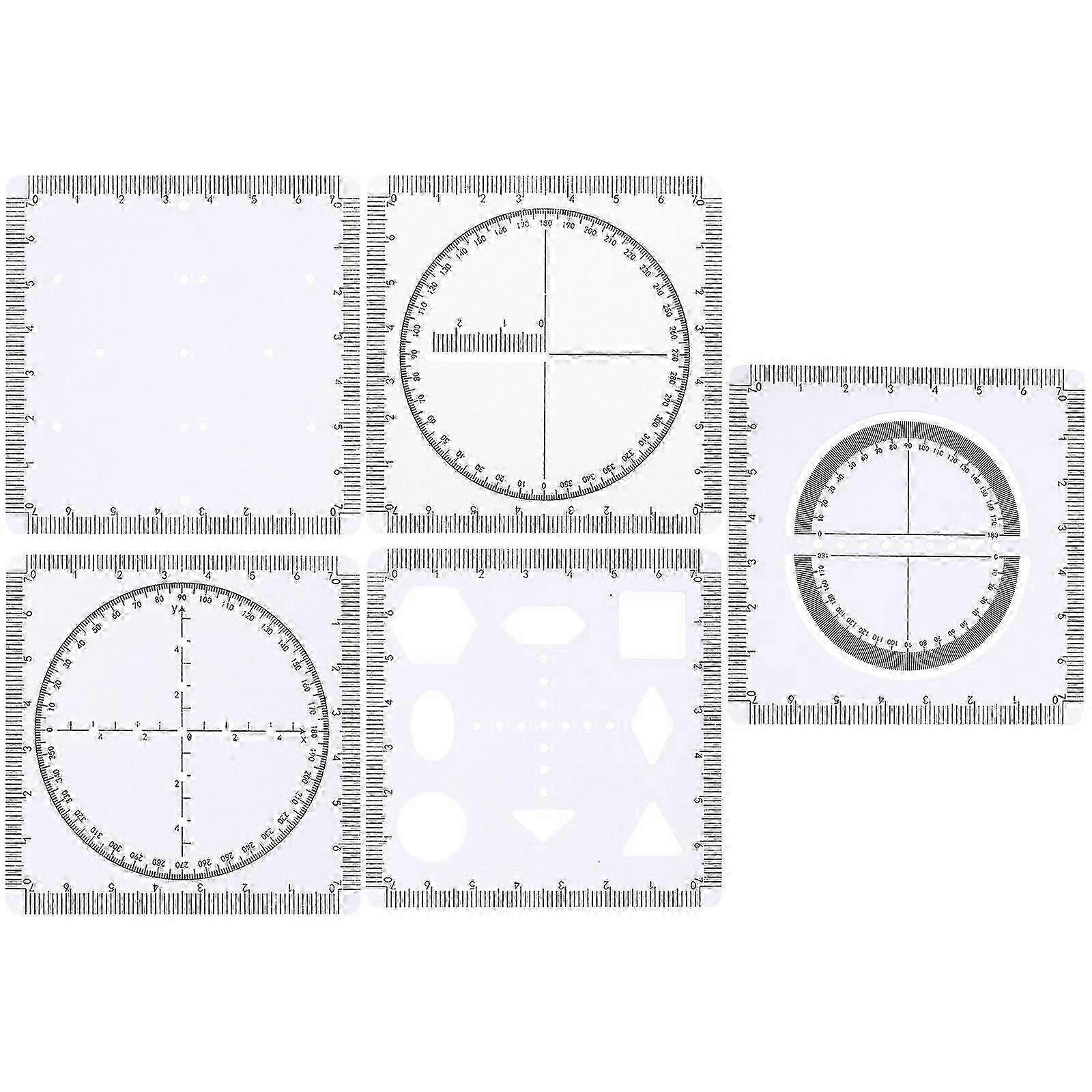 Raindrops Student Drawing Templates Set, Plastic Stencil & Drafting Ruler for Math, Geometry, Graphing Functions, School Supplies (Multi-Shape)