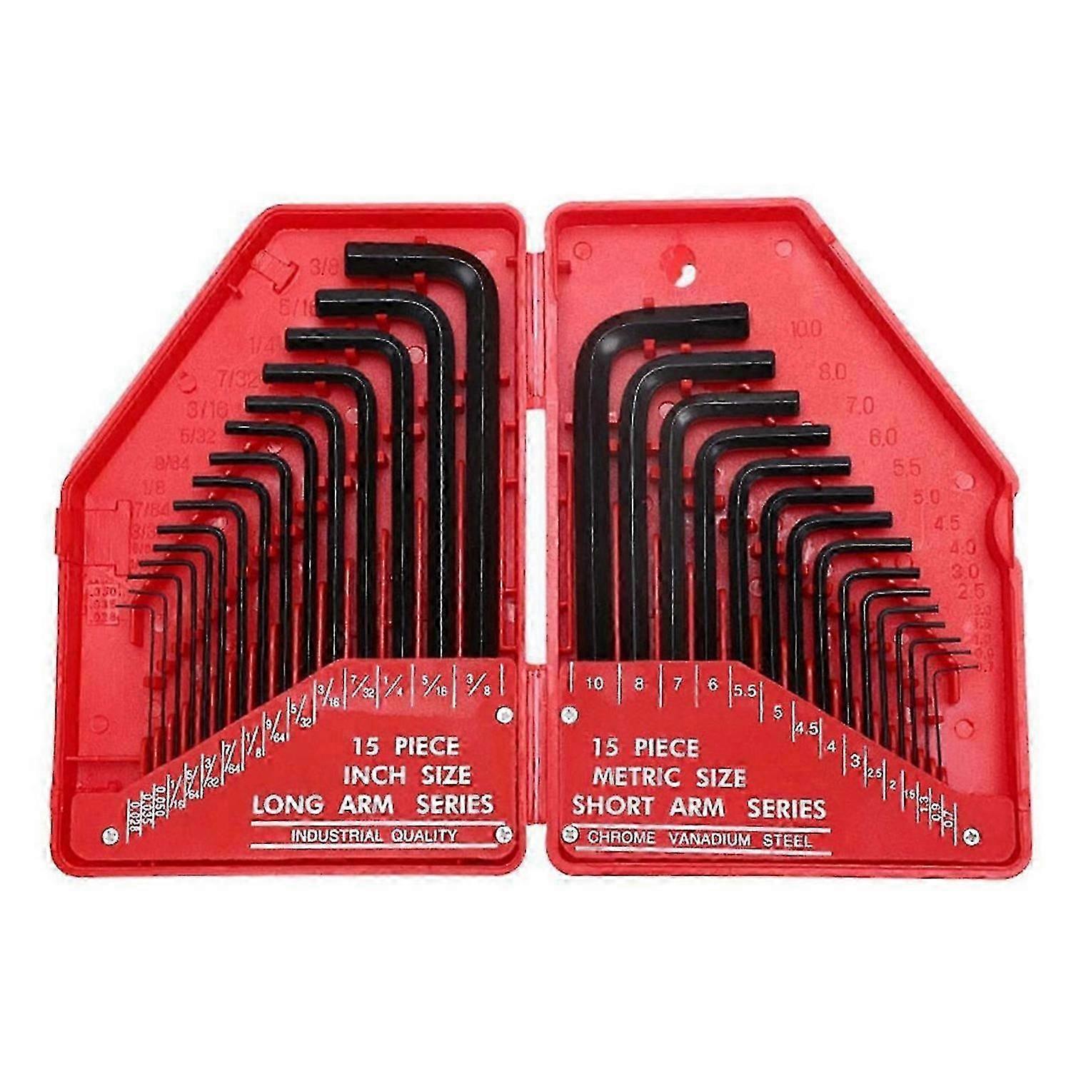 30Pcs Hexagonal Wrench Tool Set SAE & Metric Hex Wrenches