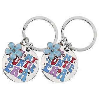 2pcs Auntie Keychain In My Auntie Era Aunt Present From Niece Nephew Auntie Mothers Day Present Best Aunt Ever Present Mother'S Day Birthday Christmas