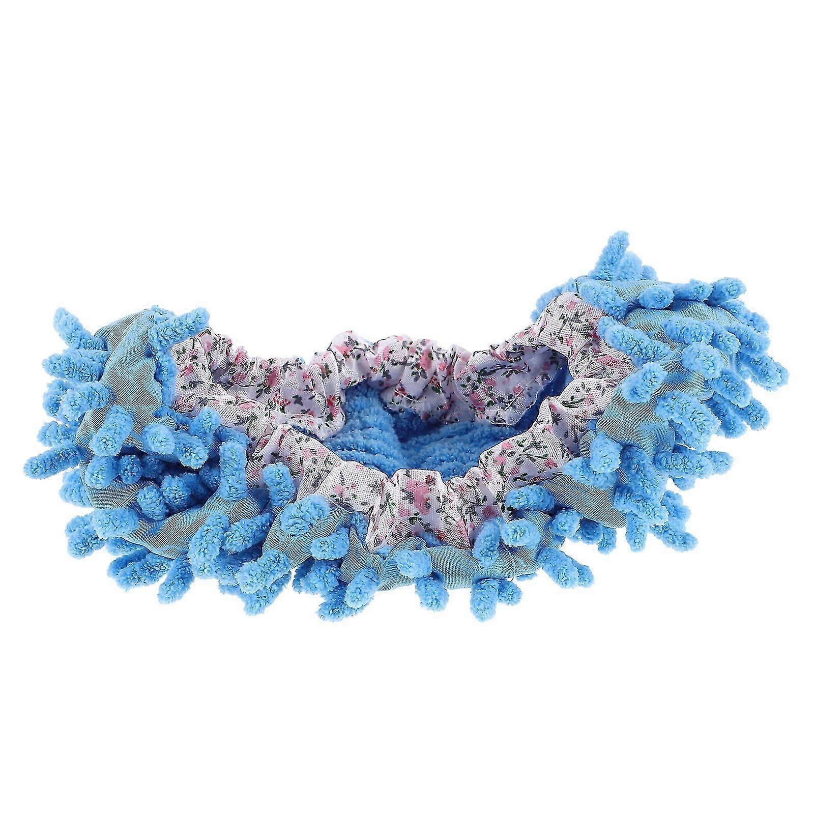 Duster Mop Slippers, Microfiber Cleaning Shoe Covers, Blue, 1 Pack