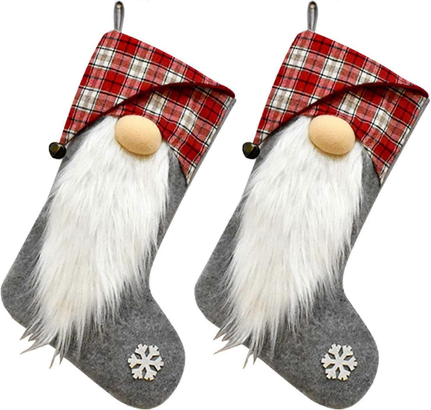 2 Pack Christmas Window Decorations Xmas Stocking