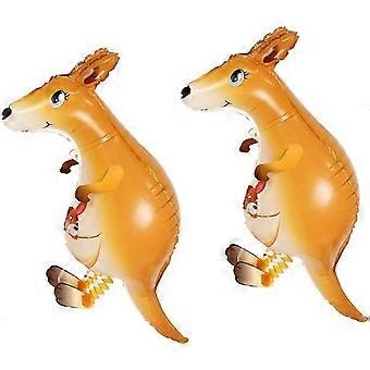 Large Walking Animal Kangaroo Balloons | 2 Pieces Aluminum Foil Balloons for Kids Birthday Party Decorations