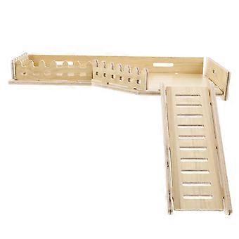 Wooden Hamster Climbing Platform Ladder Toy for Cage Play 2Pcs