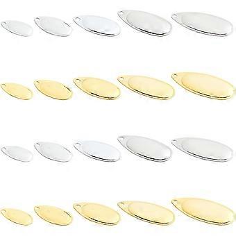 Fishing Attractor Spinner Blades Carbon Steel DIY Spinner Blades Fishing Lures Accessories for Lure Making (10 Styles 60pcs-2Color)