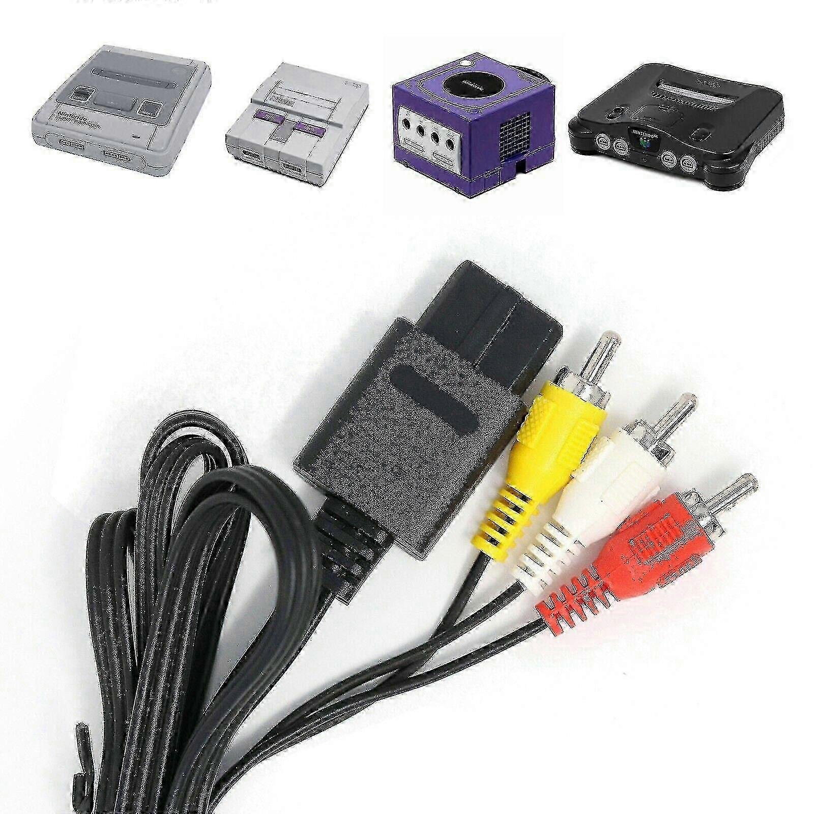RCA Audio Video Cable AV Lead Compatible for SNES N64 GameCube