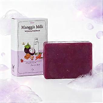 Hydrating Mangosteen Infused Body Scrub Soap, Long Lasting Light Fruit Scent, Comfort Non-Drying All Over Body Cleansing Bar