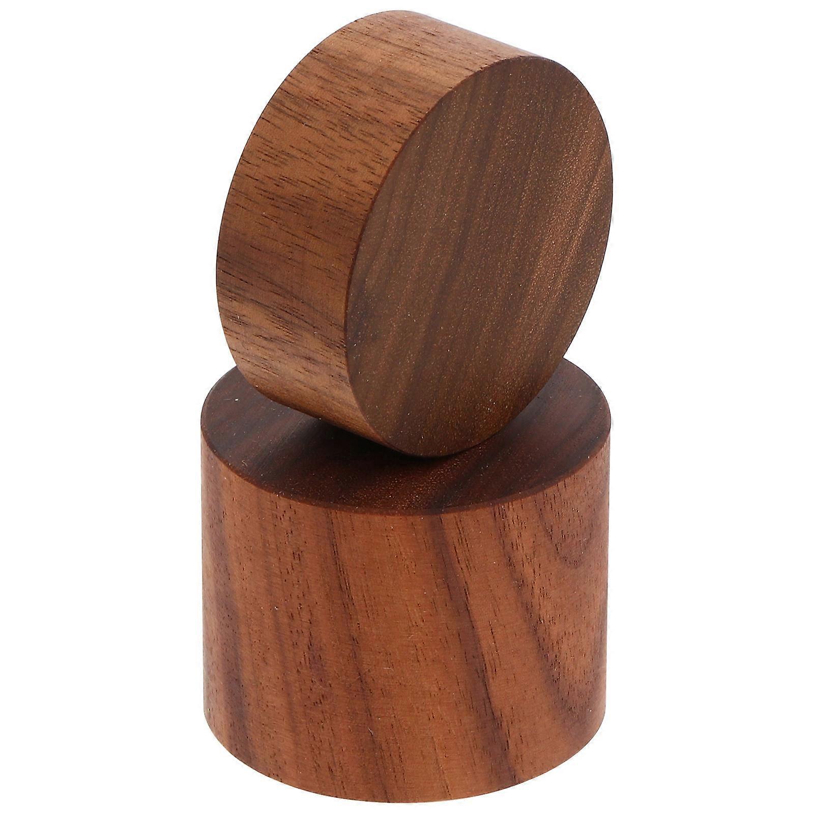 2pcs Wooden Display Rack Creative Ring Display Shelf Round Shape Ring Holder
