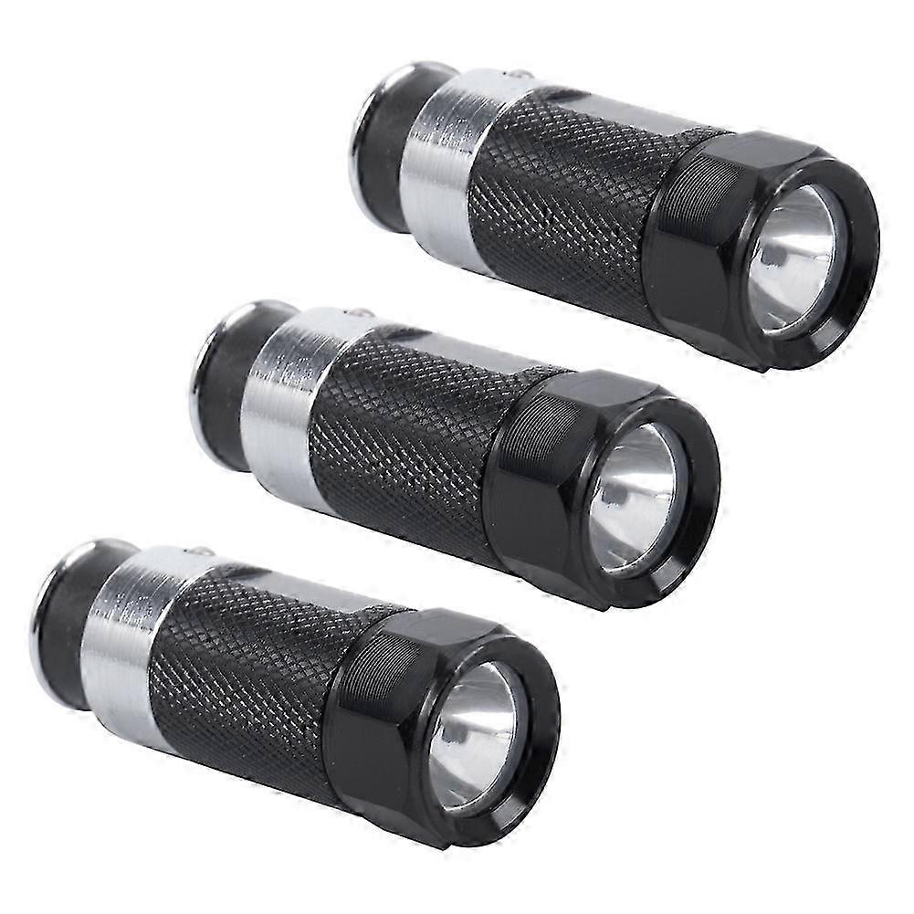3Pcs Mini LED Flashlights Car Cigarette Lighter LED Rechargeable Flashlight
