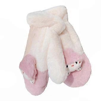 Plush Gloves 1 Pair, Cold-Proof Cartoon Hand Covers for Warming Hands