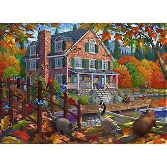 Fall AutumnLittle Visitors PuzzleVivid Color Autumn and Thanksgiving Jigsaw Puzzles CYQL-1209