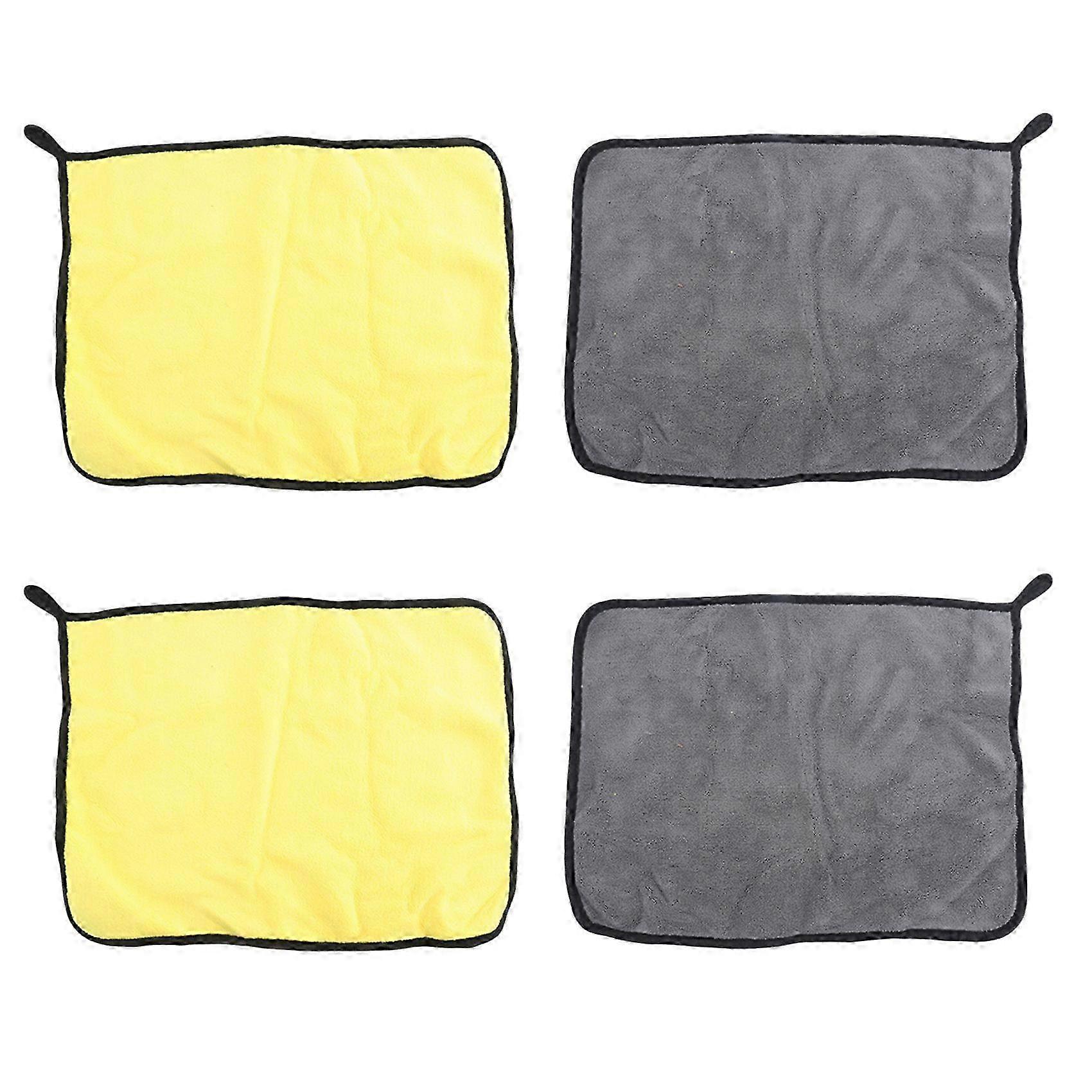 4 Pack Premium Ultra Thick Plush Microfiber Towel, Professional Double Layer Super Thick Microfiber