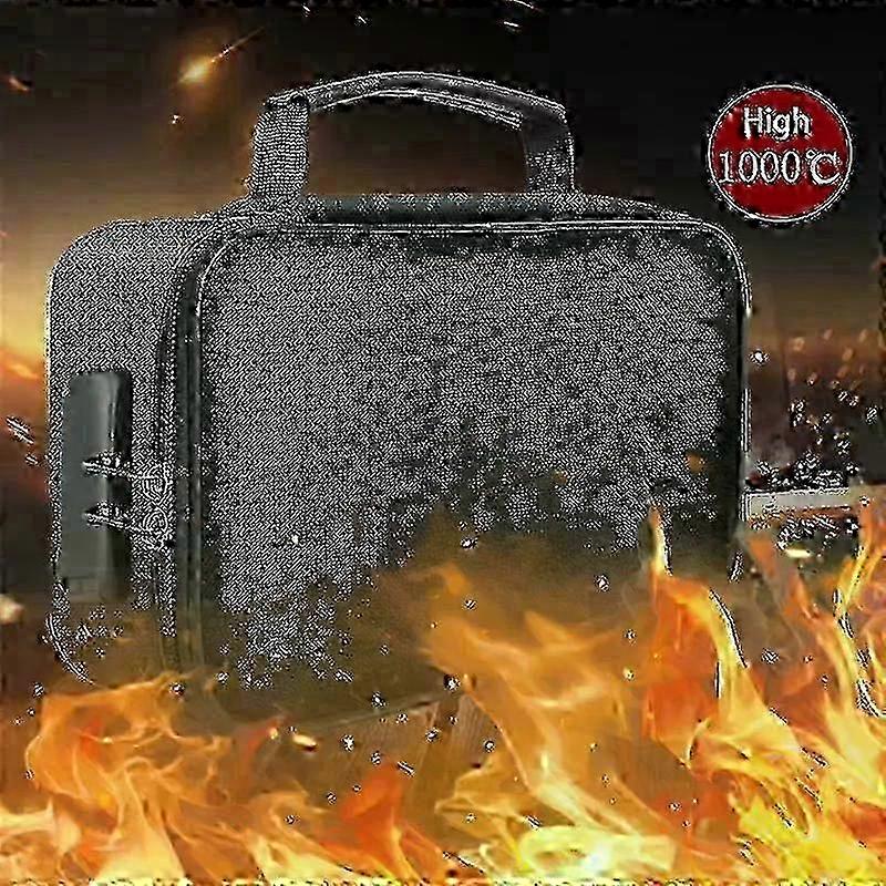 Fireproof File Light Sack with Multi-layer Document Organizer & Lock Silver Gray Black Compatible with Home & Office Important Data Storage