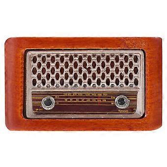 Miniatur-Vintage-Radiomodell zur Dekoration, braunes Holz und Eisen