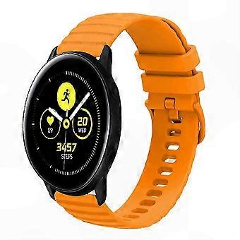 Soft Silicone Watch Band Compatible with Galaxy Watch Active 40mm, 20mm Width, Wavy Dotted Pattern, Solid Color