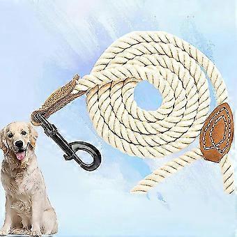 Starkes Seil Hundeleine Geflochtene Baumwollseilleine mit Ledergriff Heavy Duty Verschluss