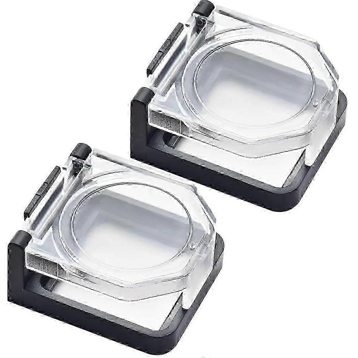 Dustproof Push Button Switch Cover, Square 25x25mm Mounting, Self-locking, Plastic+Metal, 2 Pack