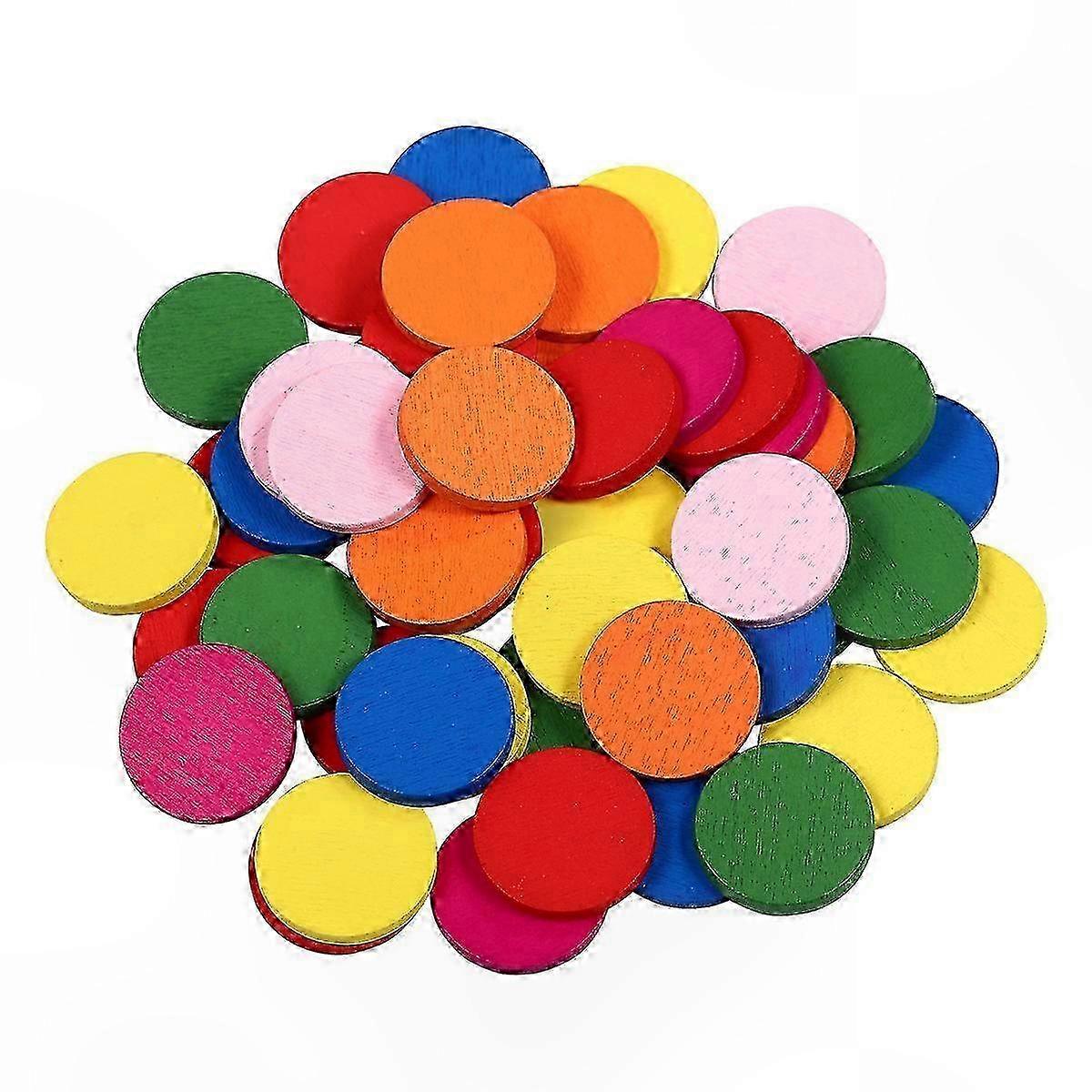 Wooden Maths Discs 50pc 2cm Diameter