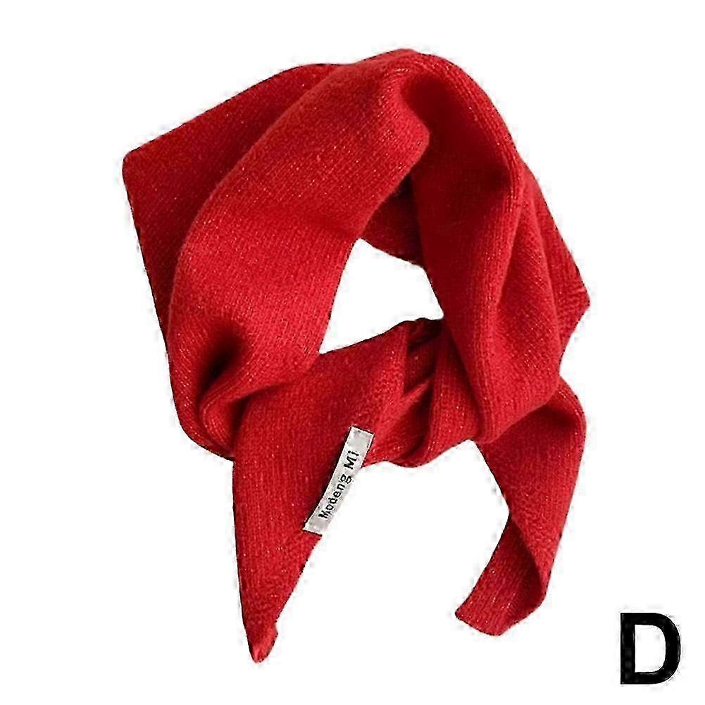 Solid-Color Knitted Triangular Shawl Scarf Outerwear Women's Cape Warm Practice