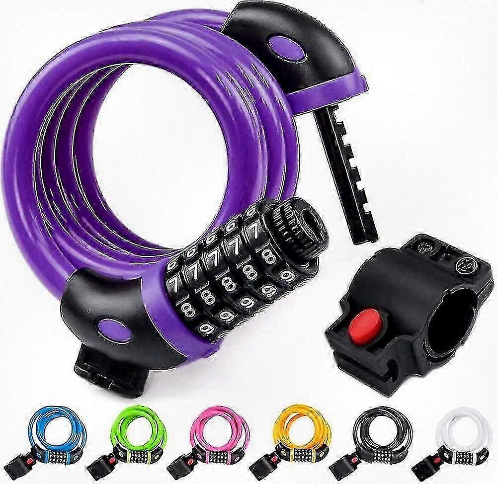 5-Digit Self-Coiling Steel Bike Cable Lock