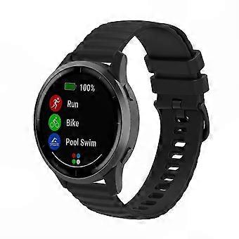 Correa de reloj de silicona, con textura de ondas y pequeñas irregularidades, de 20 mm, compatible con la mayoría de los relojes.