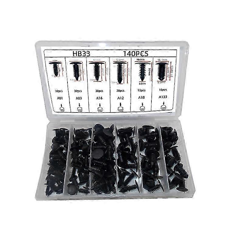 Plastic Trim Rivets Assortment 140pcs