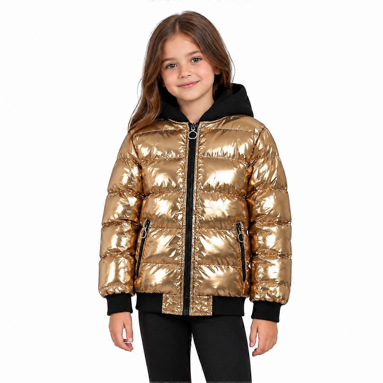 Unisex Padded Jacket Metallic Wet Look Bubble Coat