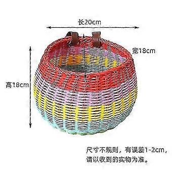 Rainbow Woven Kids Bike Basket