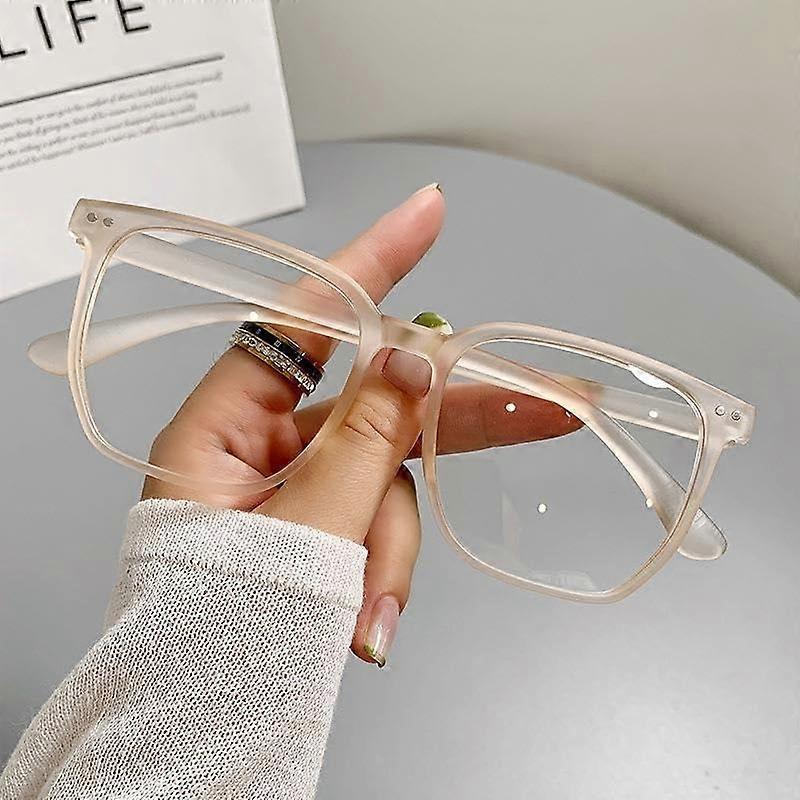 Oversized Blue Light Blocking Reading Glasses +300 Tea Color Lightweight Frame for Computer Use