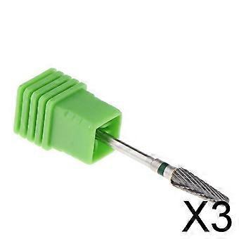 3X Steel Polishing Head Bit forElectric Nail Machine Green