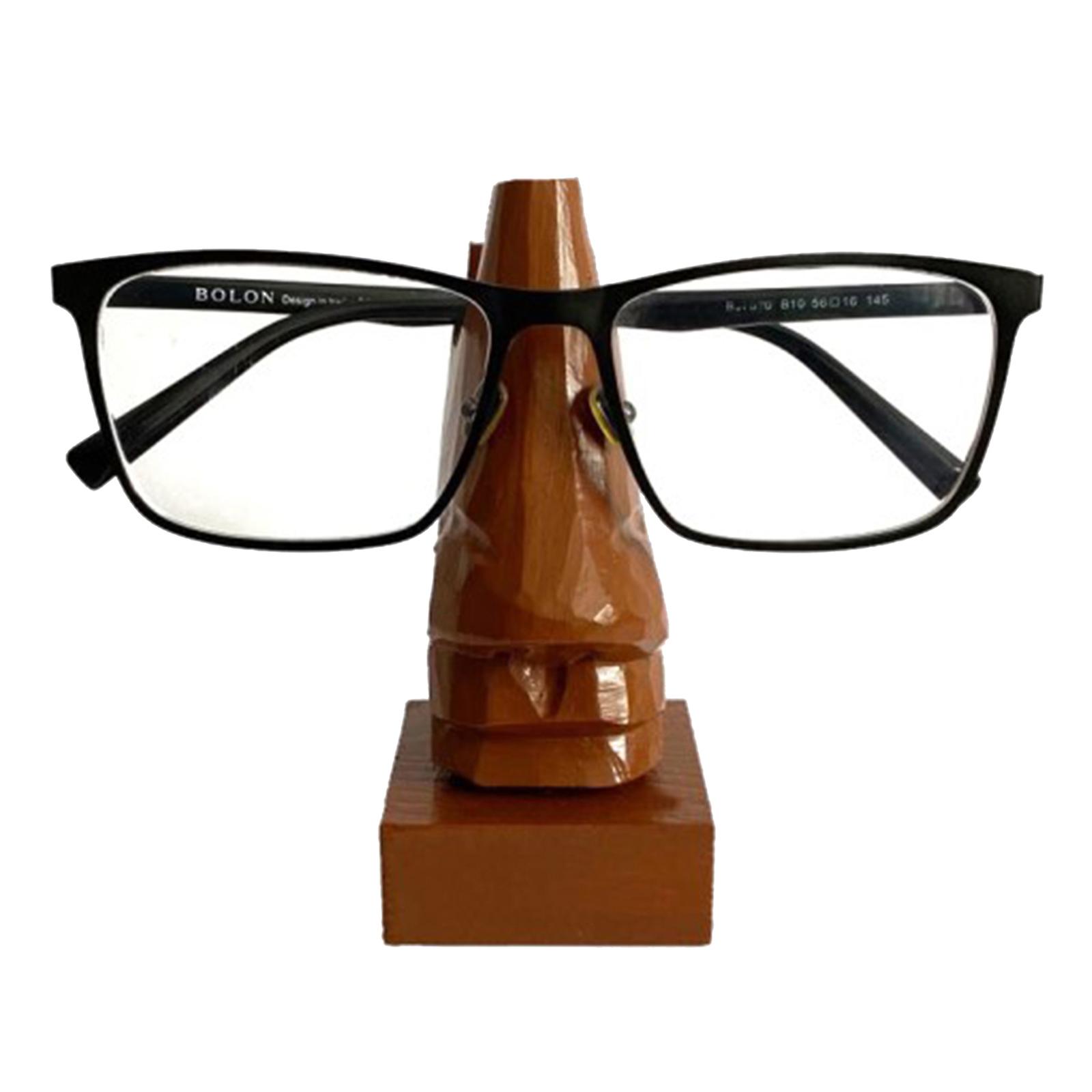 Eyeglass Display Stand With Nose Shaped Wooden Home Decorative Durable Long Lasting Handmade Conveninet