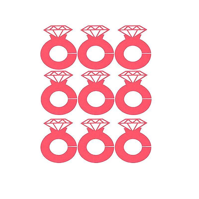 6X4.2cm Red Wine Glass Charms 24pcs Red Diamond Design Decorative Cards Wine Glass Marker Creative D