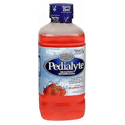 Pedialyte Electrolyte Solution Strawberry, Strawberry Flavor 33.8 oz (Pack of 1)