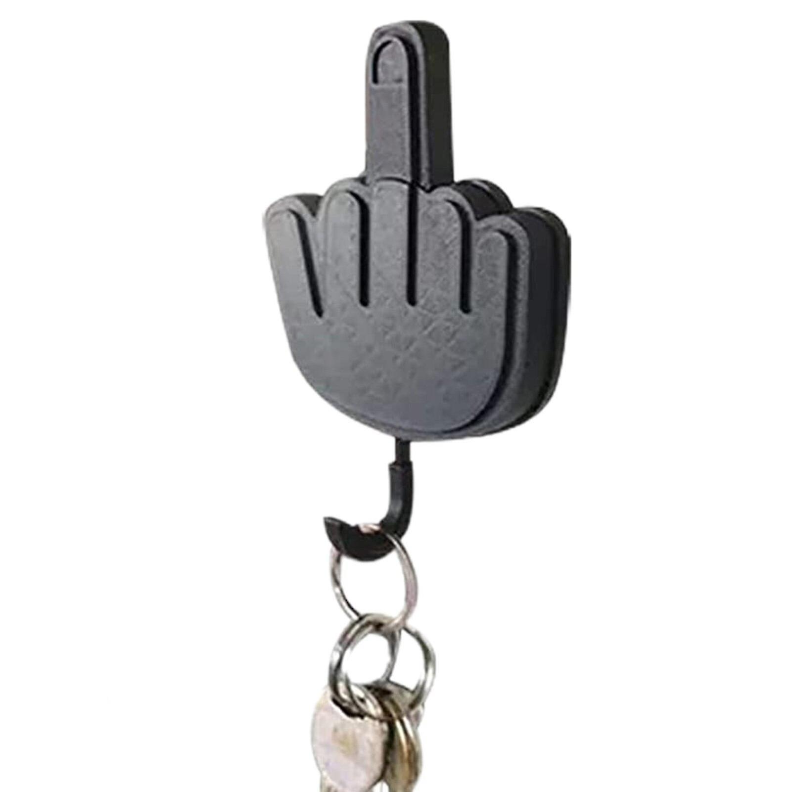 Wall Mount Key Hanger Holder For Decorative Mounted Retractable Hooks Rack Middle Finger Shape