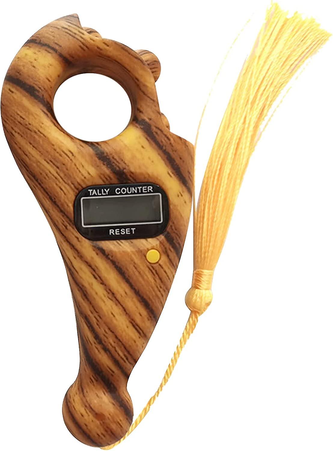 Reset Button with Prayer Bead LED Digital Counter Handheld Finger Counter Buddhist Prayer Gift a Buddhist