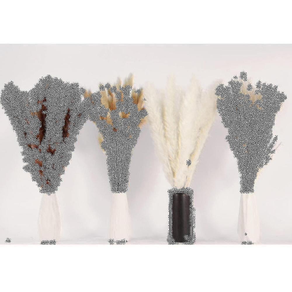 8 PCS Faux Pampas Grass Bouquet - 31" Dried Reed Grass For Boho Decor, Floor Vases, Wedding (Wine Red)