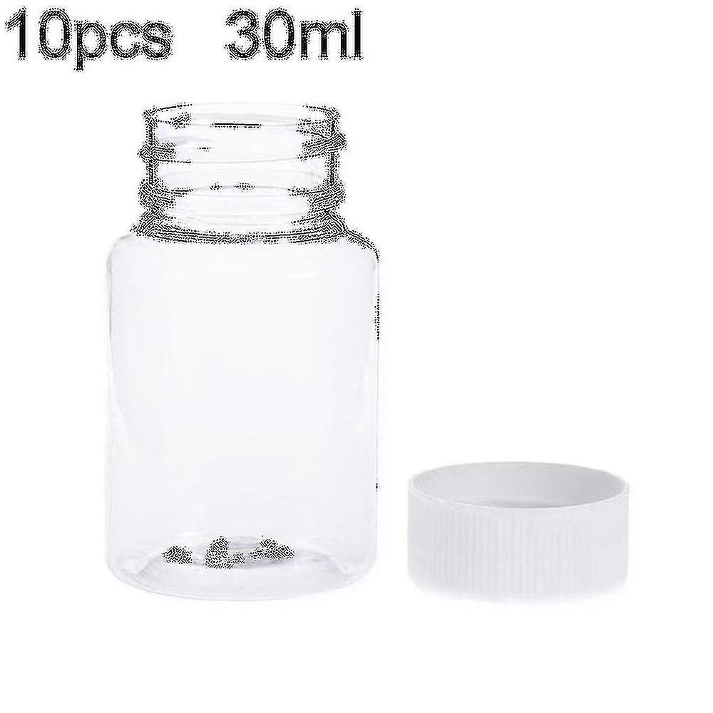 10pcs 30ml Transparent Plastic Pill Bottles Salt Candy Case Storage Container