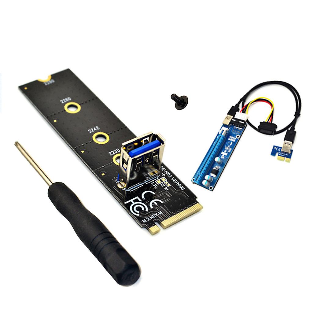 for M.2 NG-FF-USB3.0 PCI E Riser Card Extender Data Cable 4Pin 6Pin Sata Mining
