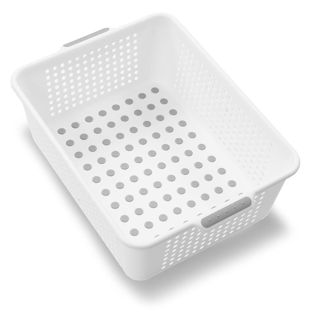 Madesmart Medium Basket White Comfortable Soft Grip Handles Rounded Corners