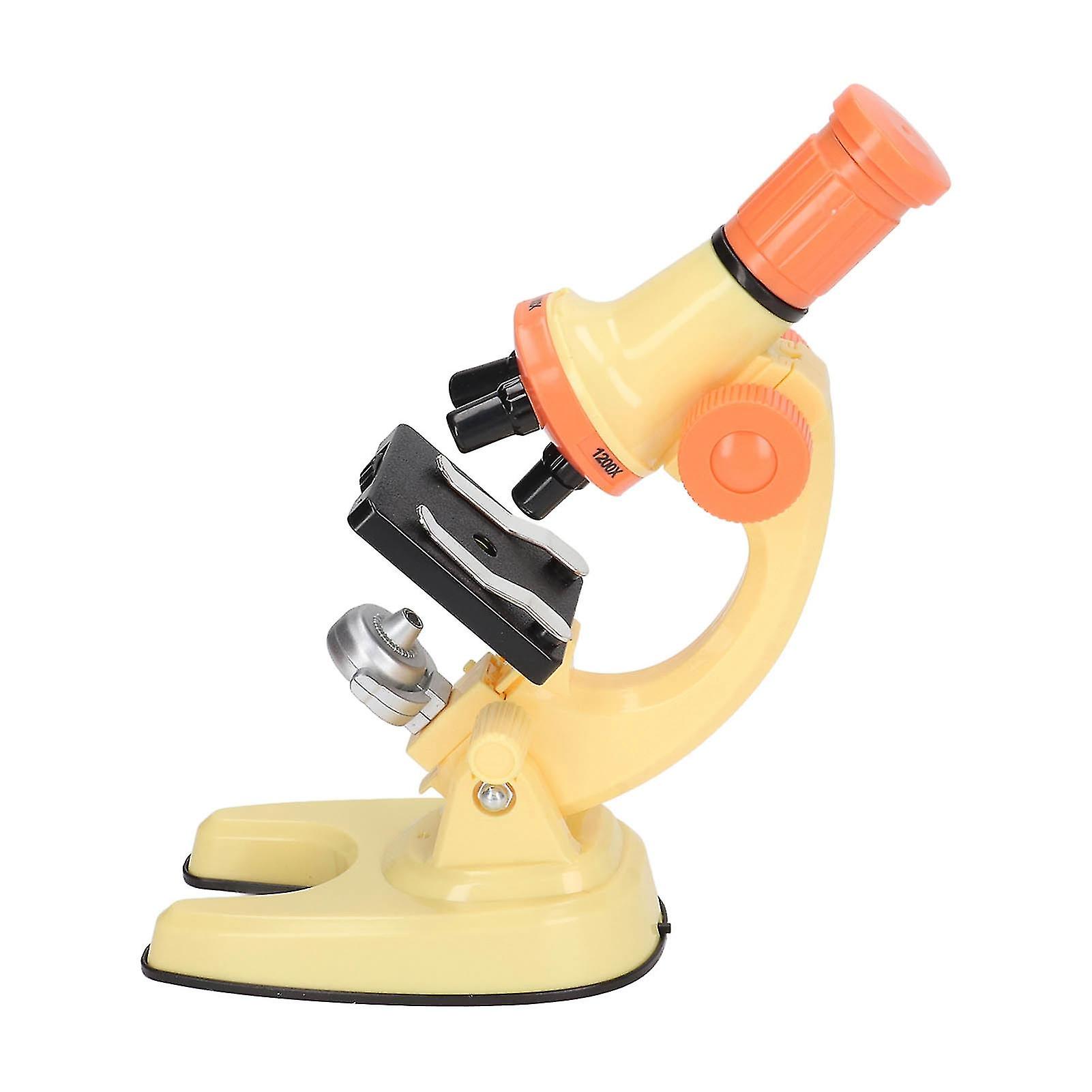 Microscope Toy Educational Biological Laboratory Tool Microscope Toy for Children Kids Yellow 